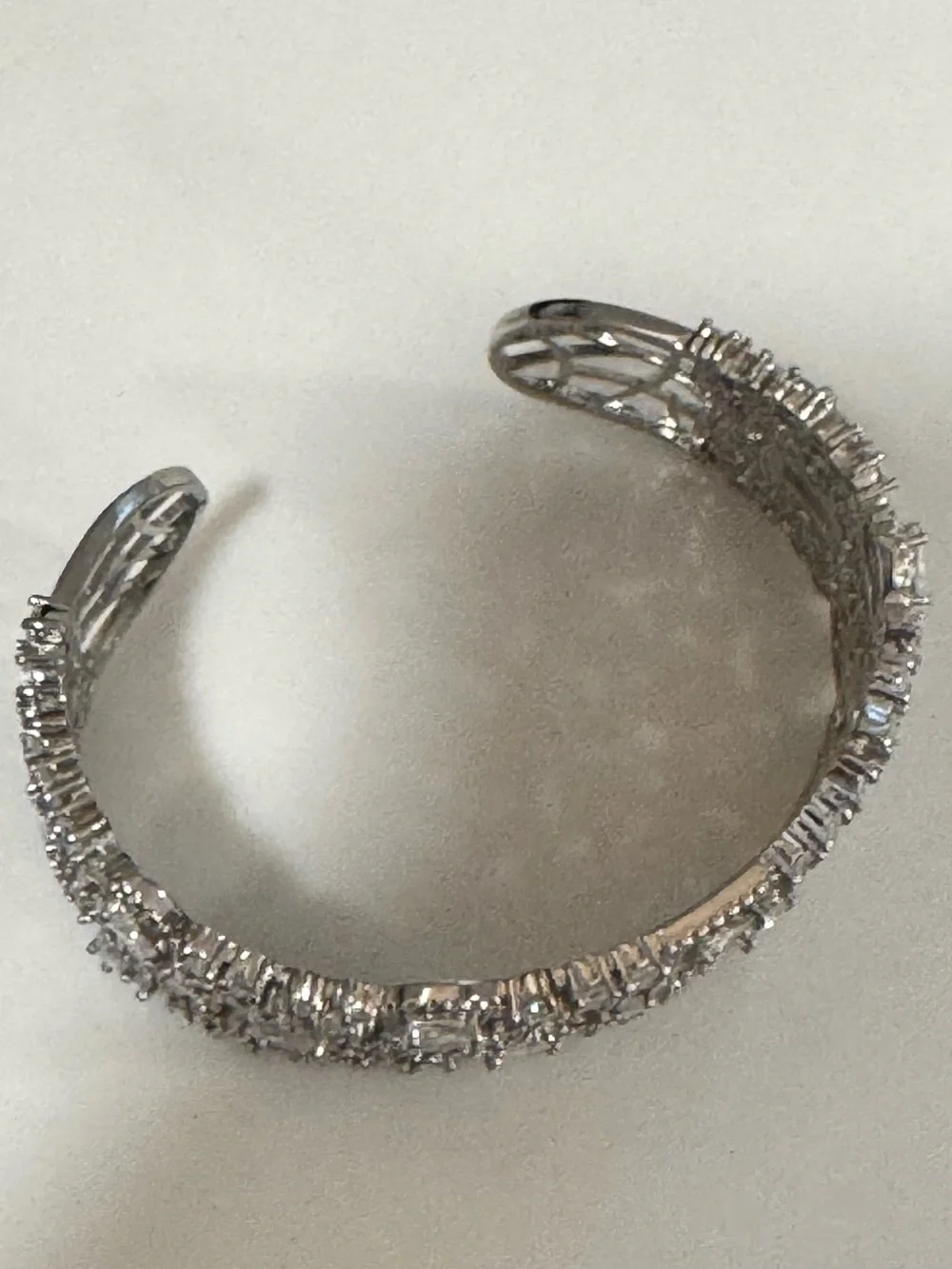 Sparkling Crystal Wide Cuff Bracelet for Wedding Special Occasions
